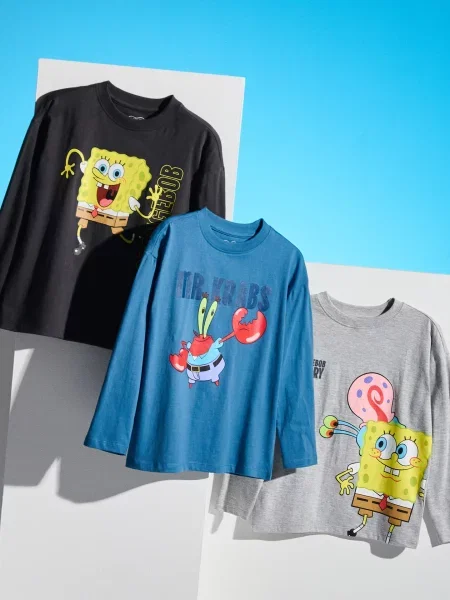Sinsay trička 3 kusy SpongeBob vícebarevná