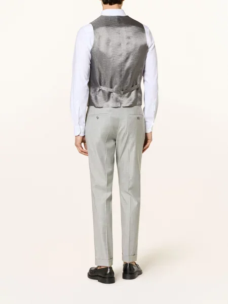 Boss Oblekové Kalhoty Genius Slim Fit silver stříbrné