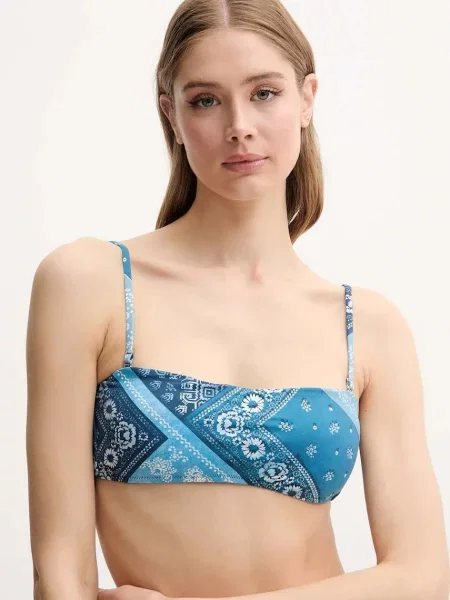 Plavková podprsenka Polo Ralph Lauren mírně vyztužený košík modrá
