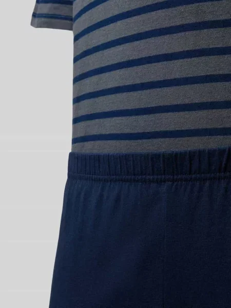 Schiesser Piżama Casual Essential Mężczyźni niebieski|szary w 50 szara