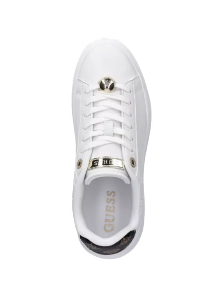 Sneakerși Guess din piele alb