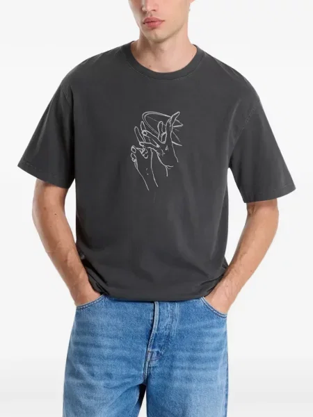 Tricou Samsøe Samsøe cu imagine gri