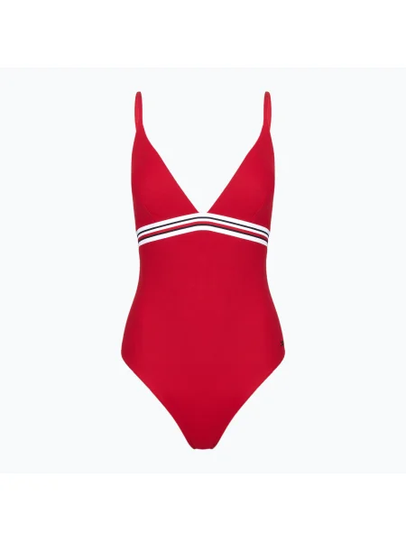 Tommy Hilfiger дамски едноцветен бански костюм Triangle One Piece Rp Ext primary red червено