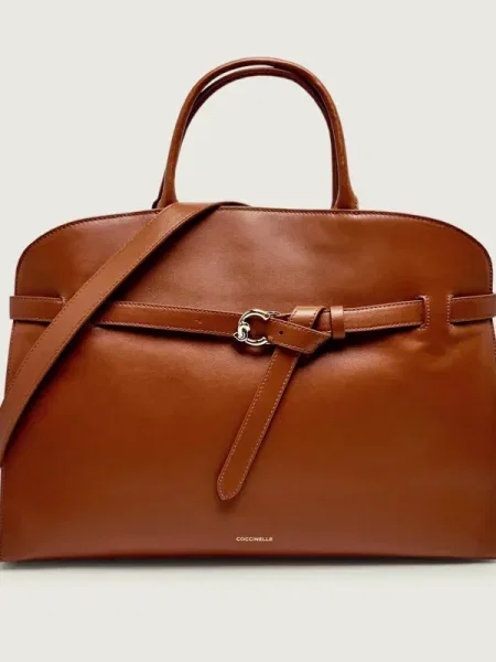 Coccinelle De piele geantă shopper SABINE maro
