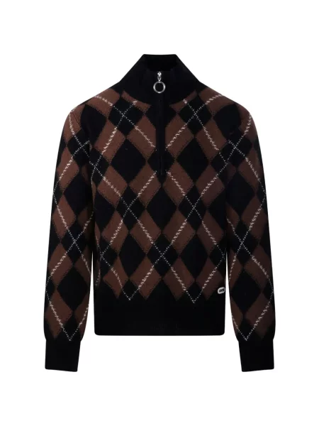Pulover Ami Paris cu model argyle negru