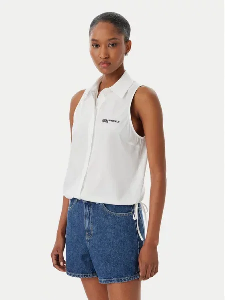 Karl Lagerfeld Jeans Γιλέκο λευκό