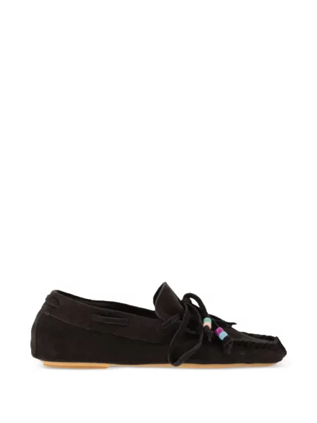 Pantofi loafer Anniel cu franjuri din piele de căprioară maro