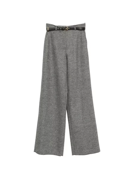 Cu centură pantaloni Max Mara de lână gri