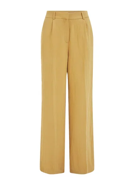 WE Fashion Pantaloni cu dungă auriu galben