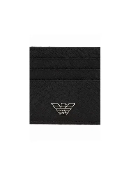 Portfel Emporio Armani skórzany z logo czarny