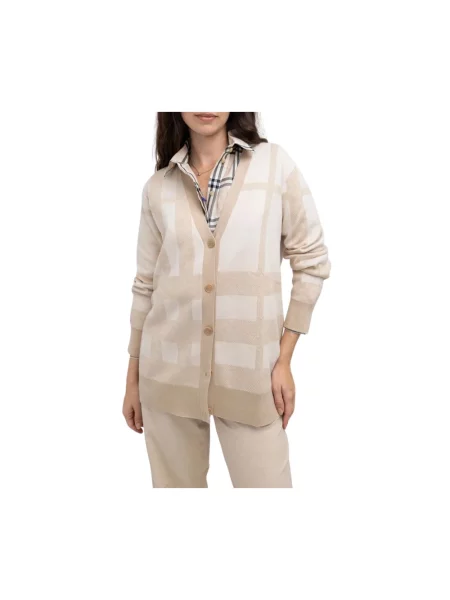 Kardigan Burberry wełniany beżowy