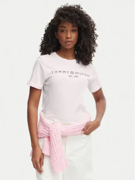 Тениска Tommy Hilfiger розово