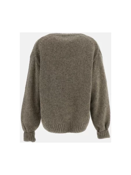 Sweter Haikure z cekinami wełniany beżowy