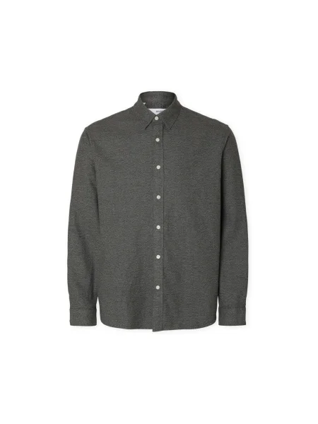 Cămașă Selected de flanelă gri