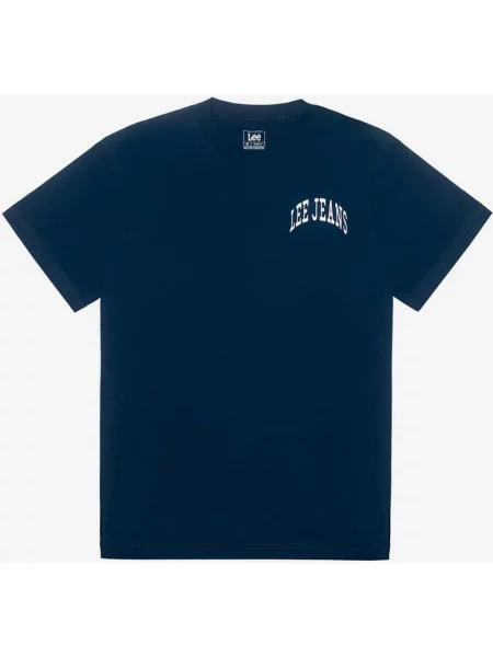 Ciemnoniebieska koszulka z krótkim rękawem Lee Varsity Logo S niebieska