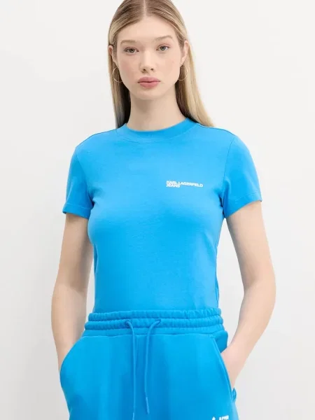 Karl Lagerfeld Jeans majica za žene od pamuka plava