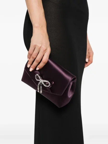 Geantă Jimmy Choo cu funde violet