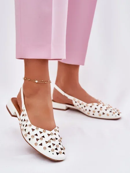 Baleríny Boto na plochém podpatku bílé