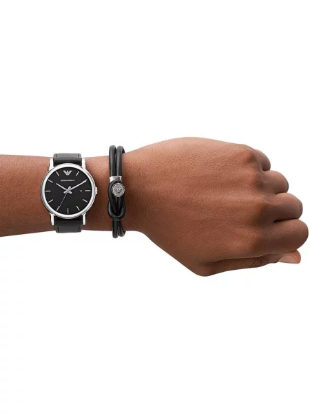 Zegarek Emporio Armani skórzany czarny