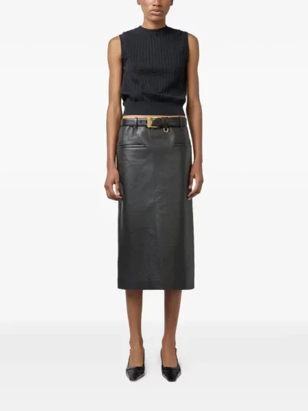 Fustă din piele Tod's negru