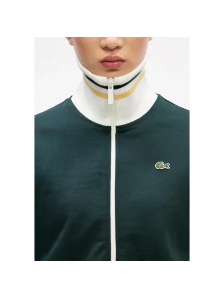 Pasek Lacoste w paski z paskiem zielony