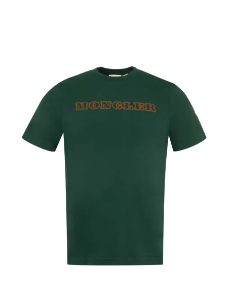 Tricou Moncler din jerseu cu autograf verde