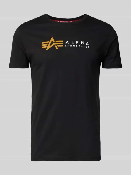 T-shirt z nadrukiem z logo Alpha Industries czarna