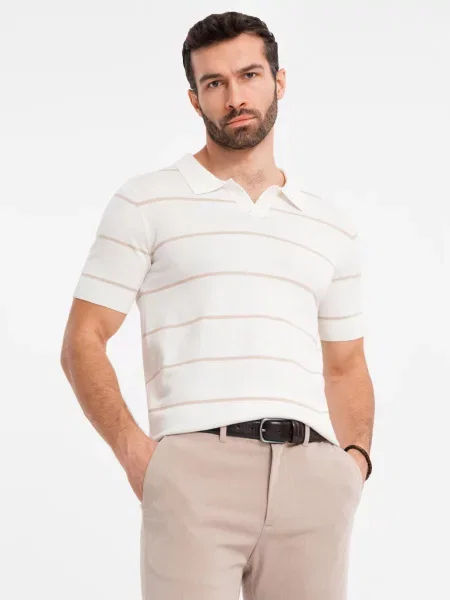 Polo Ombre cu dungi alb