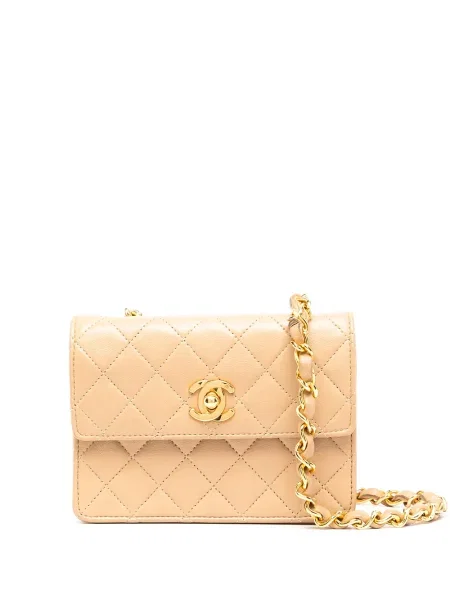 Prošívaná mini diamant crossbody kabelka Chanel Pre-owned