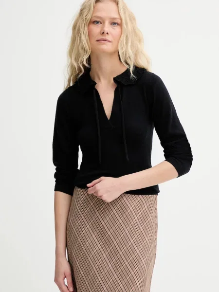 MUNTHE pulover de lână LIVO light negru