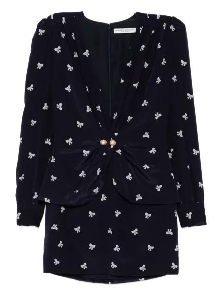 Odgovarati mini haljina Alessandra Rich s mašnom plava