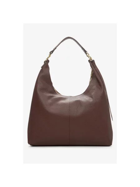 Кожаная сумка хобо Estro коричневая