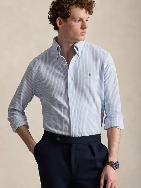 Polo Ralph Lauren cămașă pentru bărbați din alb