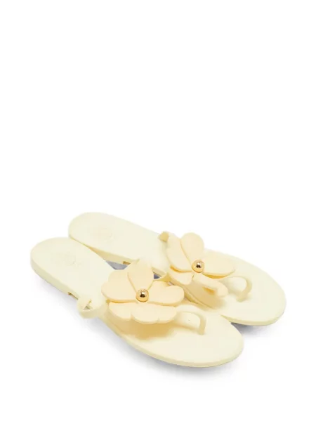 Șlapi Tory Burch cu model floral galben