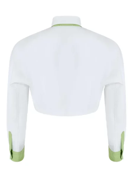 Top Rosie Assoulin din poplin alb