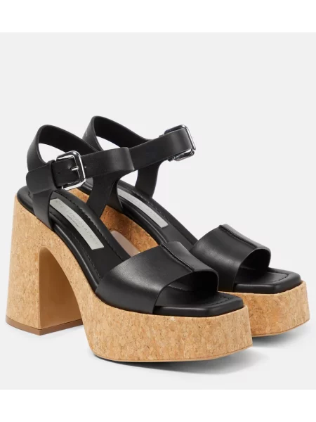 Sandale Stella Mccartney din piele cu platformă negru