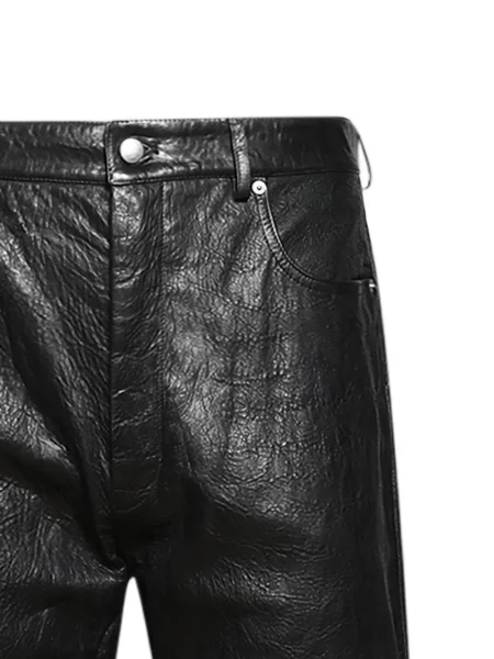 Blugi Rick Owens din piele negru