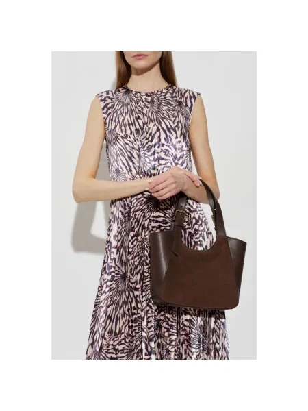 Torebka hobo Furla zamszowa brązowa