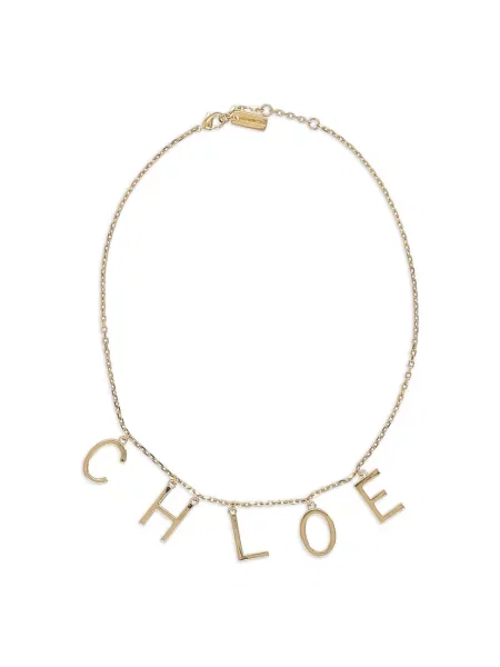 Naszyjnik Chloe z logo elegancki żółty