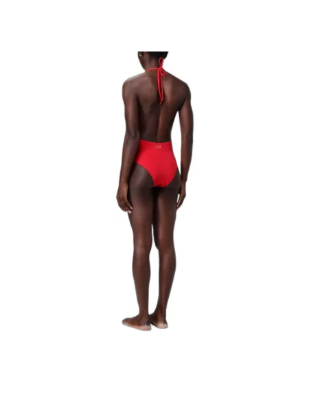 Stroj jednoczęściowy Emporio Armani Ea7 z logo czerwony
