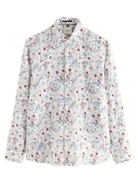 Next Košulja morsko plava / svijetlosiva / vina bijela