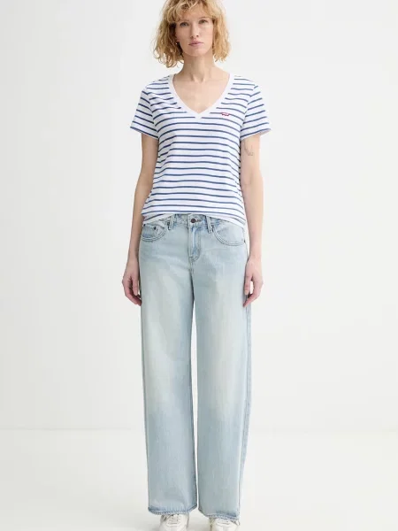 Tričko Levi's PERFECT VNECK modrá