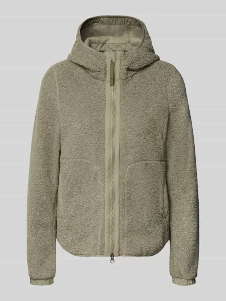 Marynarka o kroju regular fit z obszyciem ze sztucznego futra Camel Active khaki