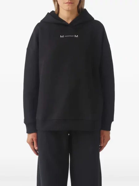 Hanorac cu glugă Max Mara cu imagine din jerseu negru