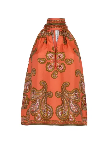 Bluză Cara Cara cu imagine cu model paisley portocaliu