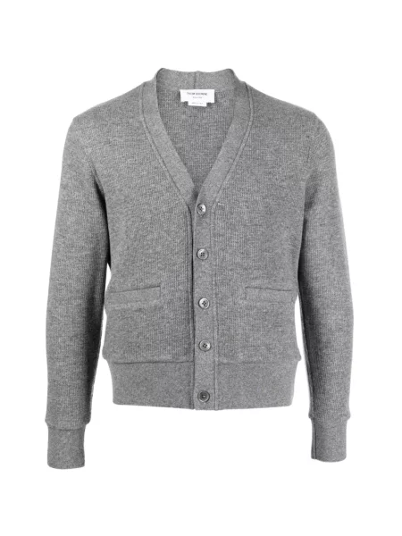 Cardigan Thom Browne din cașmir gri