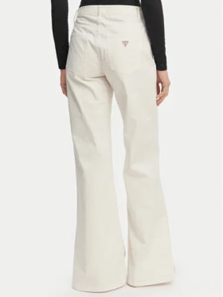Guess Jeans Medžiaginės kelnės Kreminė