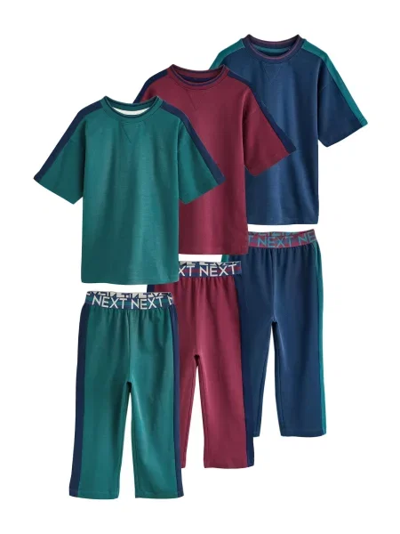 Next Pijamale bleumarin / verde smarald / burgundy roșu
