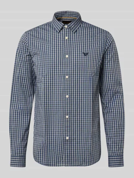 Koszula casualowa o kroju slim fit z kołnierzykiem typu kent i wyhaftowanym logo Pme Legend granatowa