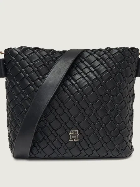 Geantă de mână Tommy Hilfiger Th Braided Shoulder Bag Black Universal negru